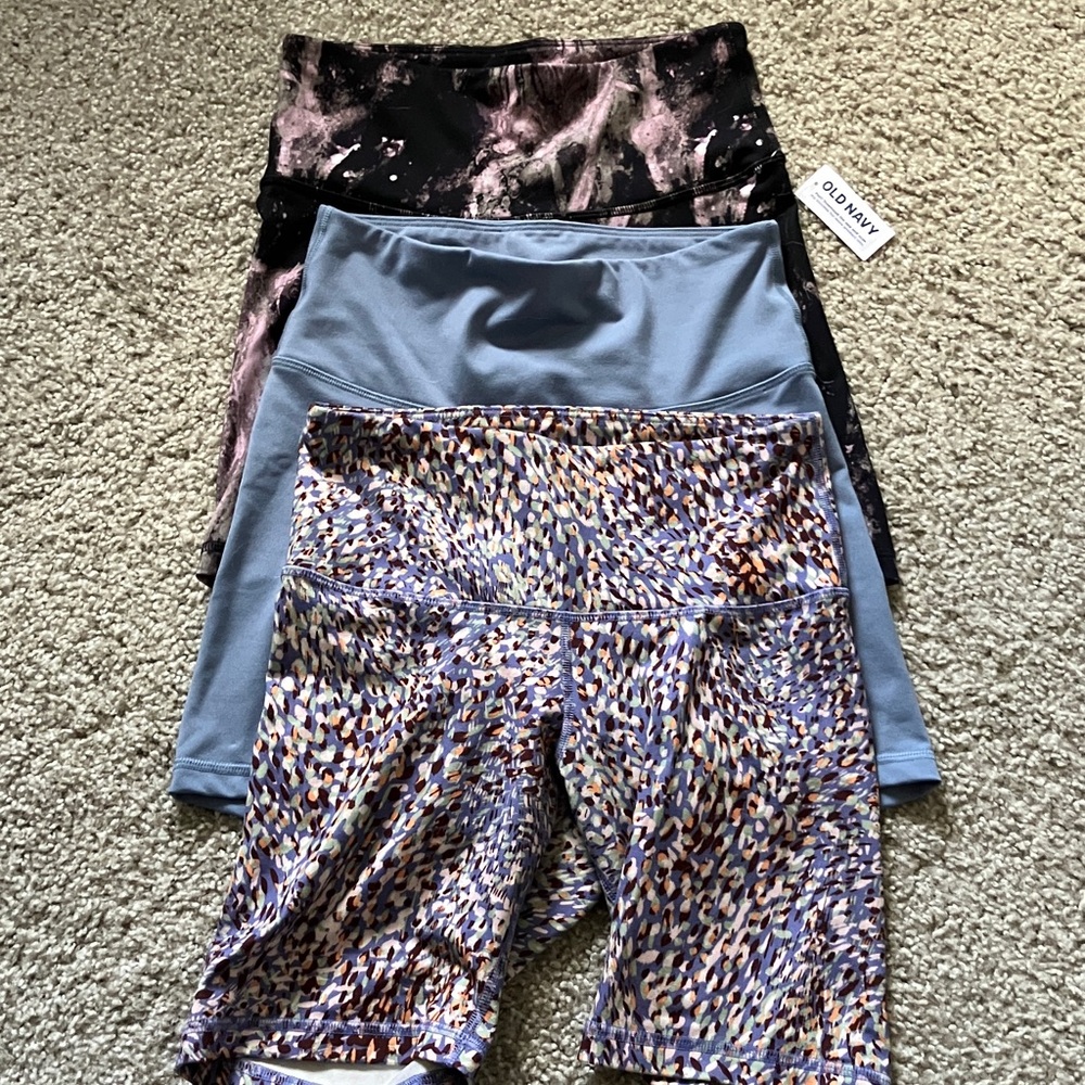 Old Navy 3 Powerpress High-rise Small Petite Bike short Go-dry BUNDLE Lot